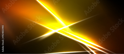 Bright yellow light streaks across dark background. Intense glow radiates outward, creating dynamic visual effect. Energy pulses visible.