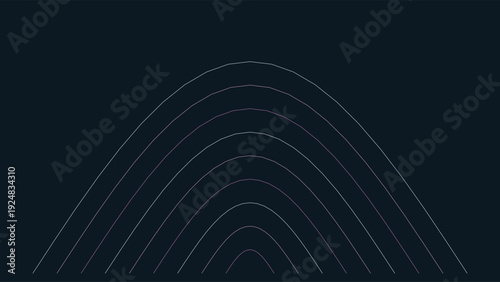 Art Deco inspired 1920s geometric pattern with overlapping arches in a teal monochrome palette on a dark background