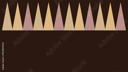 Art Deco 1920s luxury geometric pattern with pink and beige triangles on dark brown background, modern abstract design