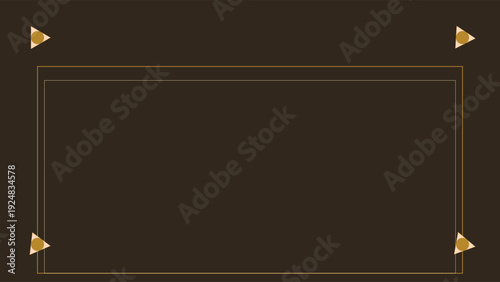 Art Deco inspired 1920s luxury geometric pattern with gold accents on elegant black background, minimalist composition