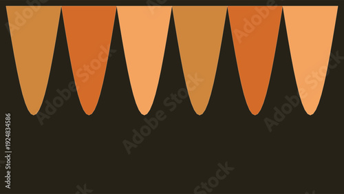 Art Deco inspired geometric pattern with sharp orange triangles on black background, bold design, retro luxury style