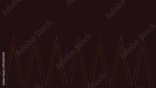 Art Deco inspired 1920s geometric pattern with red lines on dark background, abstract luxury design with symmetry
