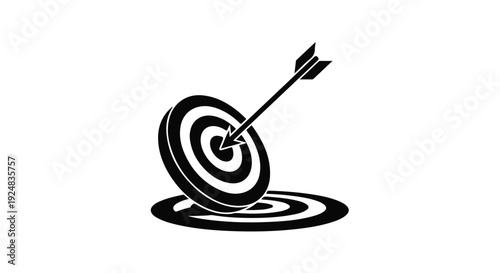 Arrow hitting bullseye on target, symbolizing achievement and success.