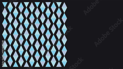 Art Deco inspired geometric pattern with blue and black diamond shapes, evoking 1920s luxury and elegance