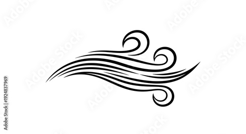 Abstract Swirling Wind Lines Graphic Element