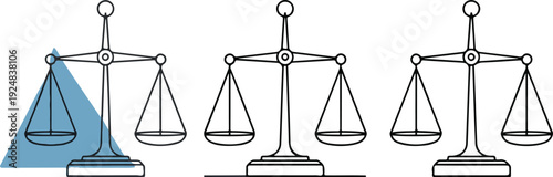 Classic Justice Balance Scale Icon Set  Legal & Weighing Symbols