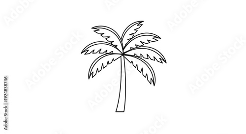 Simple Line Art Palm Tree Icon