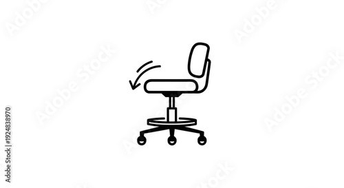 Office Chair Swivel Icon: Adjustable Height and Rotation Symbol