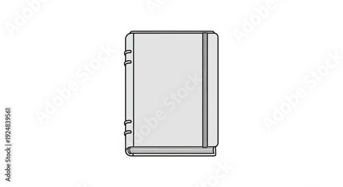 Minimalist Notebook Icon, Blank Journal Cover, Simple Stationery Design