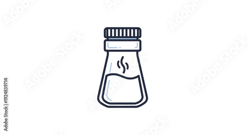 Laboratory Flask with Bubbles and Steam, Science Experiment Icon