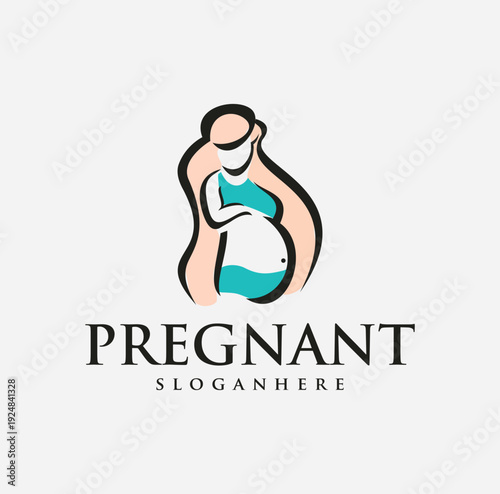 Pregnancy Logo Design Vector Template