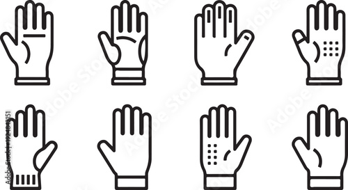 Illustrations of various hand signs and gestures in a grid layout Vector