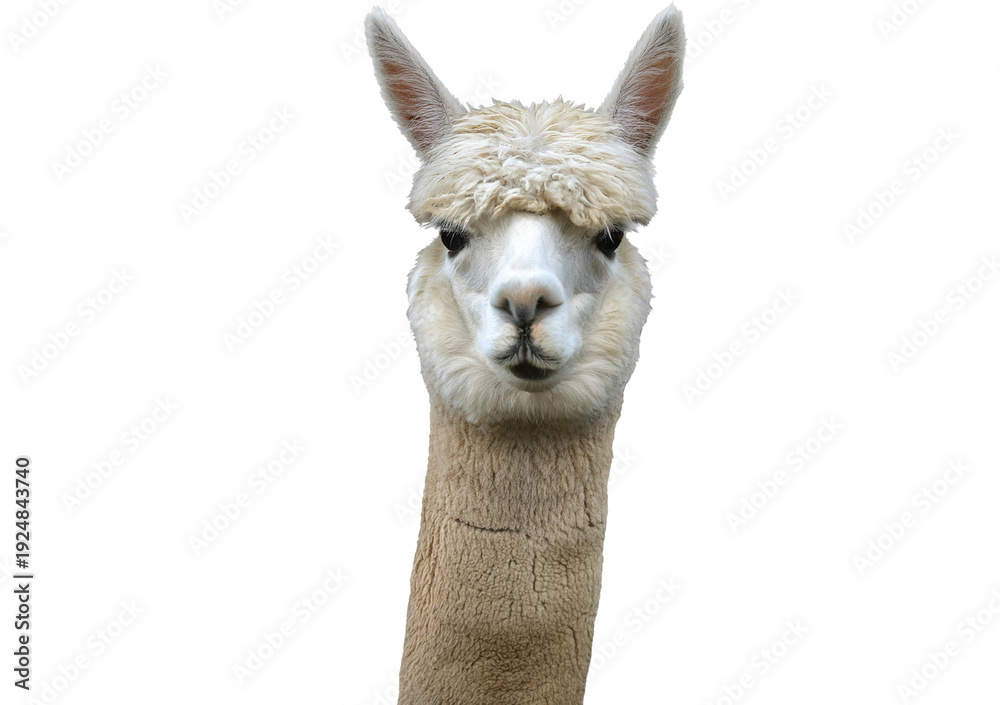 Fototapeta premium Alpaca isolated on a transparent or white background