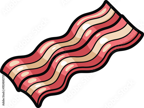 Cute cartoon a illustrator vector bacon