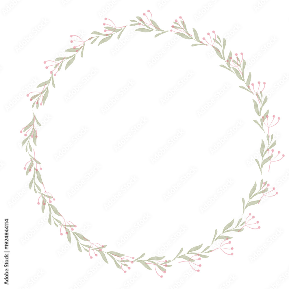 Fototapeta premium Hand drawn floral frames with flowers. Wreath. Elegant logo template. Vector illustration for labels, branding business identity, wedding invitation
