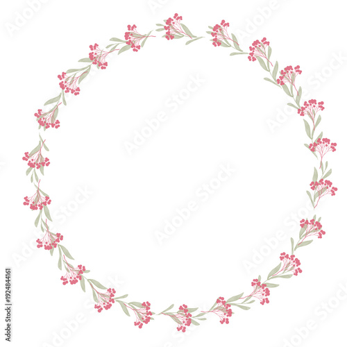 Hand drawn floral frames with flowers. Wreath. Elegant logo template. Vector illustration for labels, branding business identity, wedding invitation
