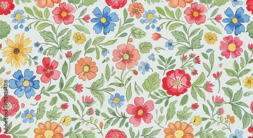 Soft ivory backdrop adorned with cheerful blossoms