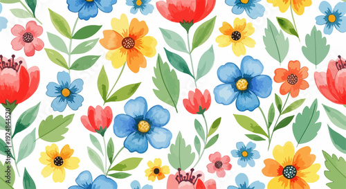 Vintage inspired floral meadow bursting with delicate life