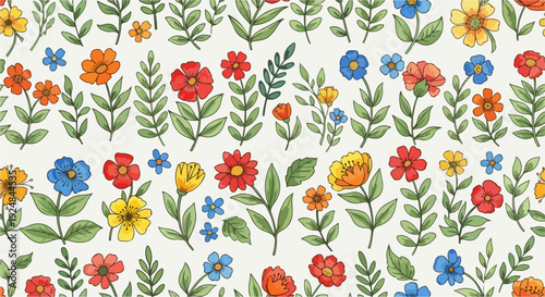 Tender spring florals resting on a warm ivory canvas