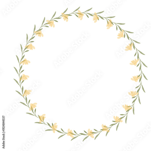 Hand drawn floral frames with flowers. Wreath. Elegant logo template. Vector illustration for labels, branding business identity, wedding invitation