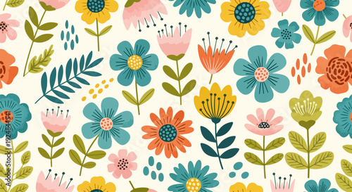 Tender spring florals resting on a warm ivory canvas