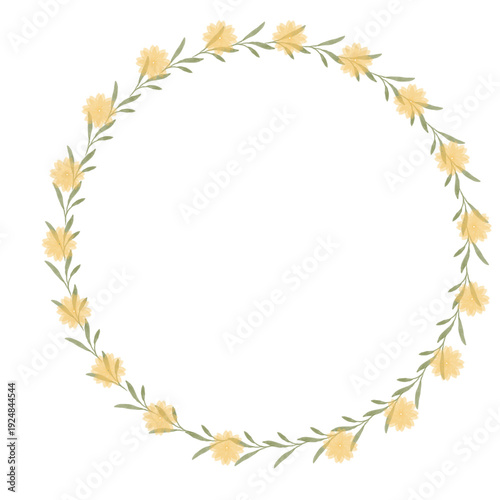 Hand drawn floral frames with flowers. Wreath. Elegant logo template. Vector illustration for labels, branding business identity, wedding invitation