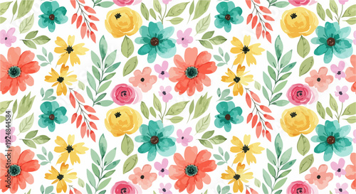 Romantic cottage garden florals in gentle watercolor hues