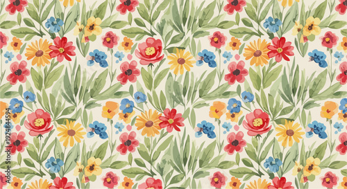 Whimsical spring blossoms dancing in a charming floral tapestry