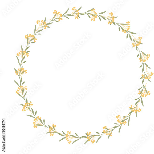 Hand drawn floral frames with flowers. Wreath. Elegant logo template. Vector illustration for labels, branding business identity, wedding invitation