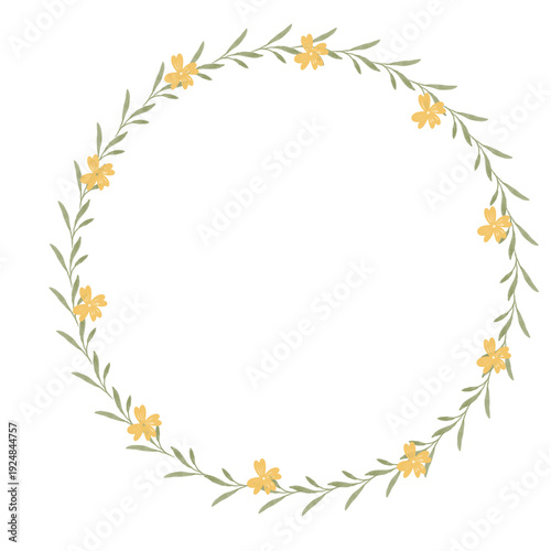 Hand drawn floral frames with flowers. Wreath. Elegant logo template. Vector illustration for labels, branding business identity, wedding invitation