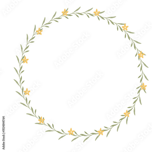 Hand drawn floral frames with flowers. Wreath. Elegant logo template. Vector illustration for labels, branding business identity, wedding invitation