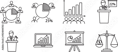 set of black and white icons for web