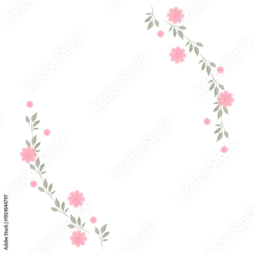 Hand drawn floral frames with flowers. Wreath. Elegant logo template. Vector illustration for labels, branding business identity, wedding invitation