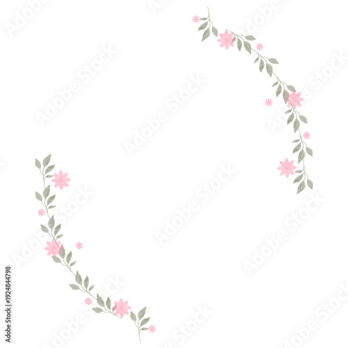 Hand drawn floral frames with flowers. Wreath. Elegant logo template. Vector illustration for labels, branding business identity, wedding invitation