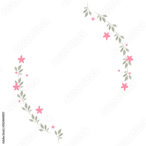 Hand drawn floral frames with flowers. Wreath. Elegant logo template. Vector illustration for labels, branding business identity, wedding invitation