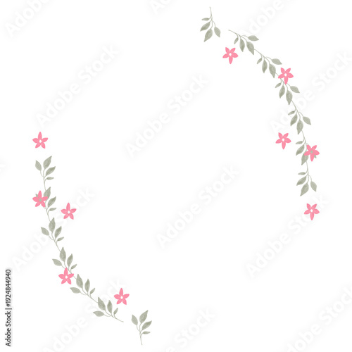 Hand drawn floral frames with flowers. Wreath. Elegant logo template. Vector illustration for labels, branding business identity, wedding invitation