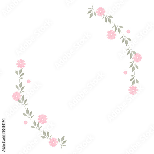 Hand drawn floral frames with flowers. Wreath. Elegant logo template. Vector illustration for labels, branding business identity, wedding invitation