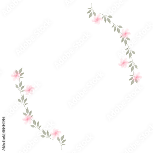 Hand drawn floral frames with flowers. Wreath. Elegant logo template. Vector illustration for labels, branding business identity, wedding invitation