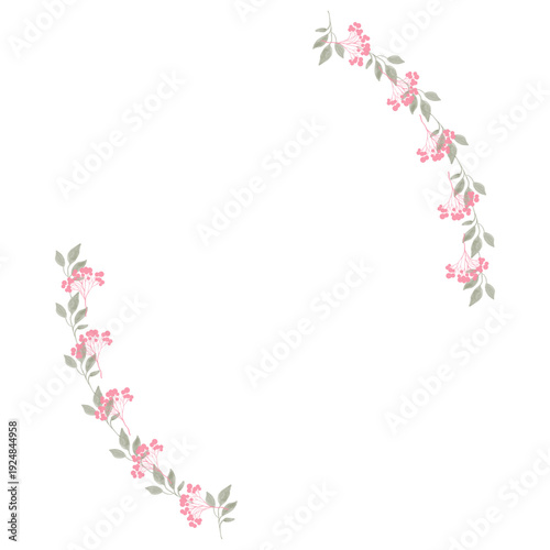 Hand drawn floral frames with flowers. Wreath. Elegant logo template. Vector illustration for labels, branding business identity, wedding invitation