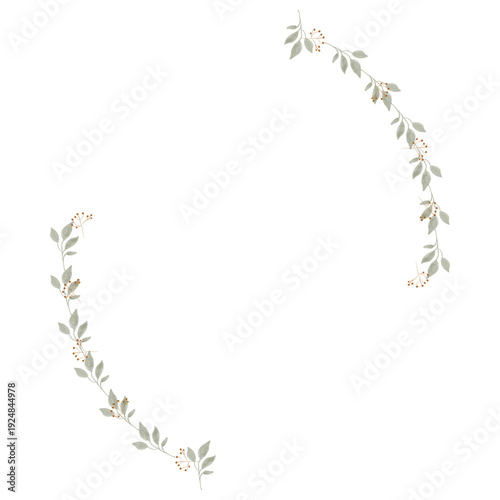 Hand drawn floral frames with flowers. Wreath. Elegant logo template. Vector illustration for labels, branding business identity, wedding invitation