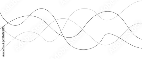 Technology abstract lines on white background. Undulate Grey Wave Swirl, frequency sound wave, twisted curve lines with blend effect