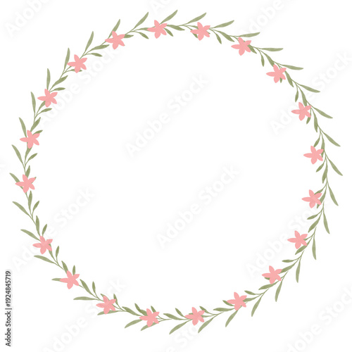 Hand drawn floral frames with flowers. Wreath. Elegant logo template. Vector illustration for labels, branding business identity, wedding invitation