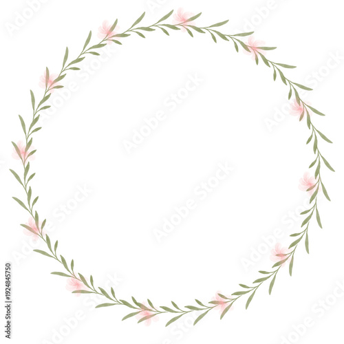 Hand drawn floral frames with flowers. Wreath. Elegant logo template. Vector illustration for labels, branding business identity, wedding invitation