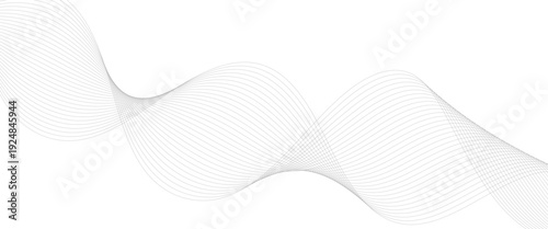 Vector technology abstract lines on white background with flowing particles future technology concept