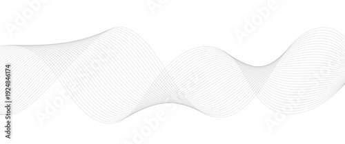 Vector technology abstract lines on white background with flowing particles future technology concept