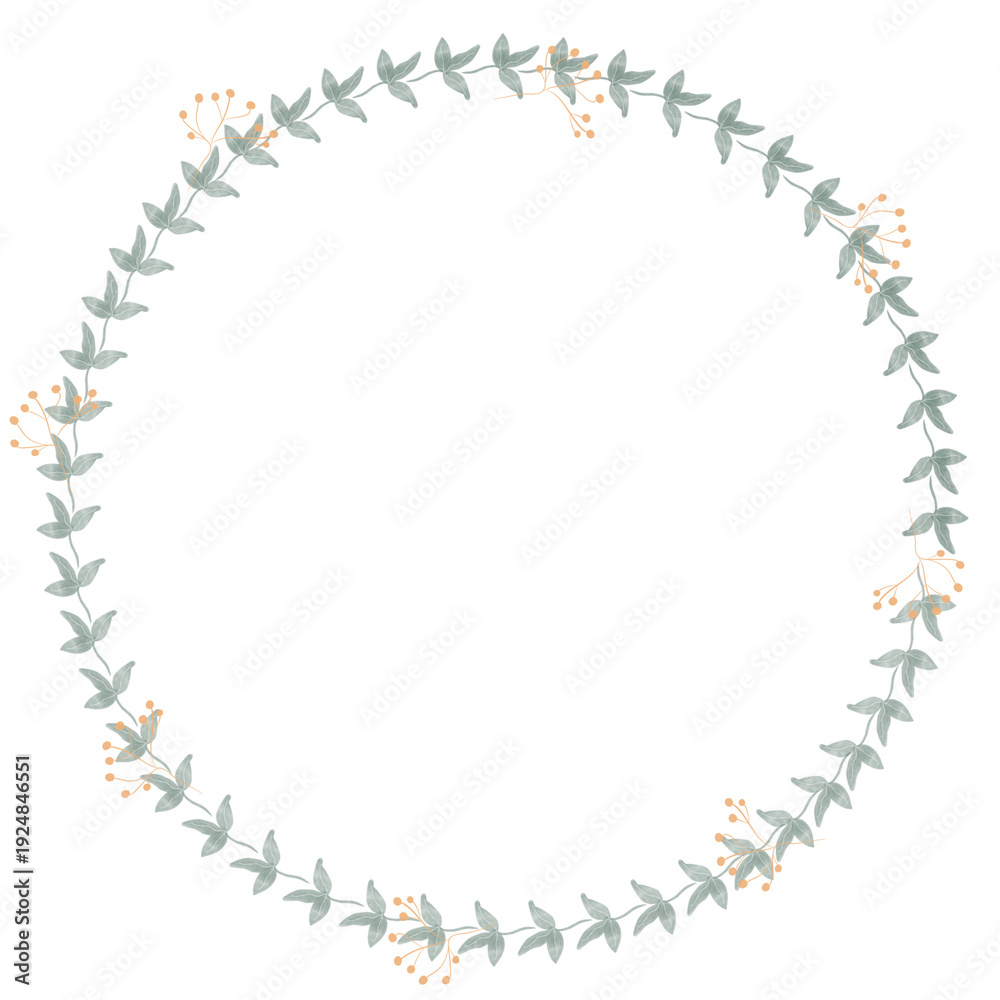 Fototapeta premium Hand drawn floral frames with flowers. Wreath. Elegant logo template. Vector illustration for labels, branding business identity, wedding invitation