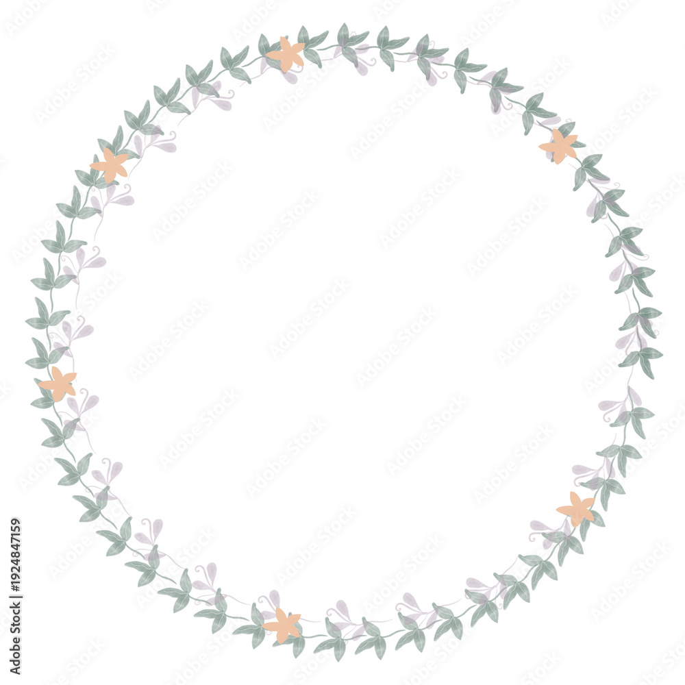 Fototapeta premium Hand drawn floral frames with flowers. Wreath. Elegant logo template. Vector illustration for labels, branding business identity, wedding invitation