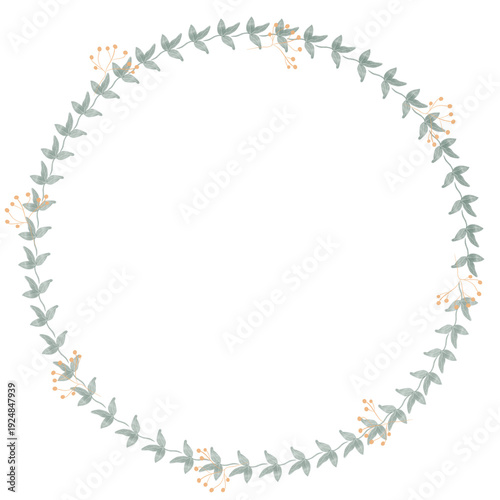 Hand drawn floral frames with flowers. Wreath. Elegant logo template. Vector illustration for labels, branding business identity, wedding invitation