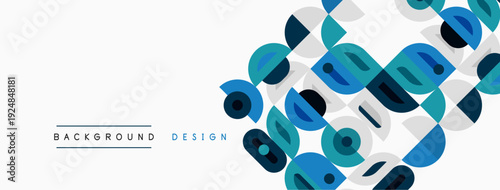 Abstract geometric pattern. Blue, gray squares overlap creating dynamic visual effect. Minimalist design suitable for backgrounds.