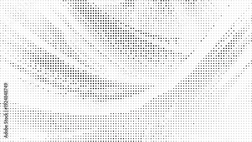 Black star halftone swirl abstract background, Black star dotted pattern with flowing abstract shapes